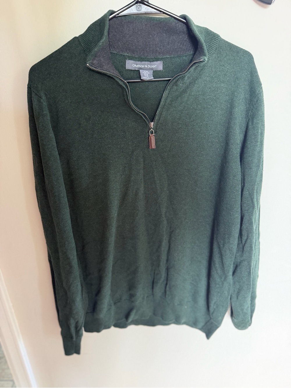 Grayson & Dunn Men's Forest Green Half-Zip Sweater